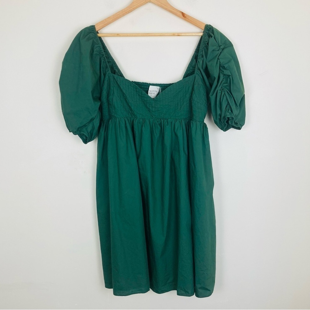 Hyacinth House emerald green puff sleeve Sasha mini dress. Size Large - Picture 6 of 10